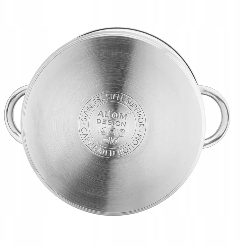 Puodas su dangteliu, 22 cm aukščio, plieno, dujų indukcija, Altom Design Fabio, 7 l
