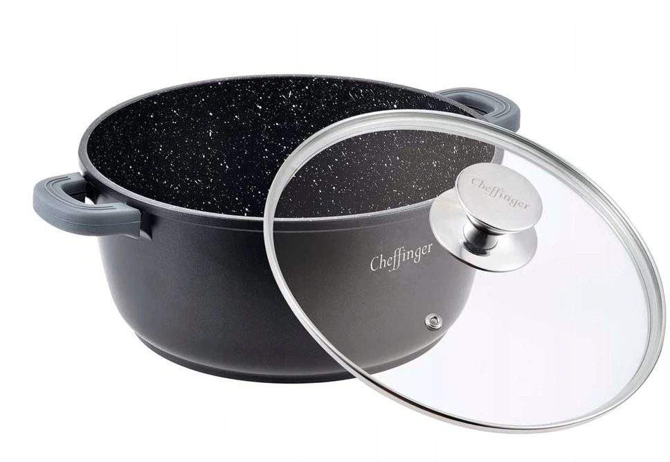 puodas su dangteliu 5,7L, marmuro danga, marmurinis Ø 28cm Cheffinger