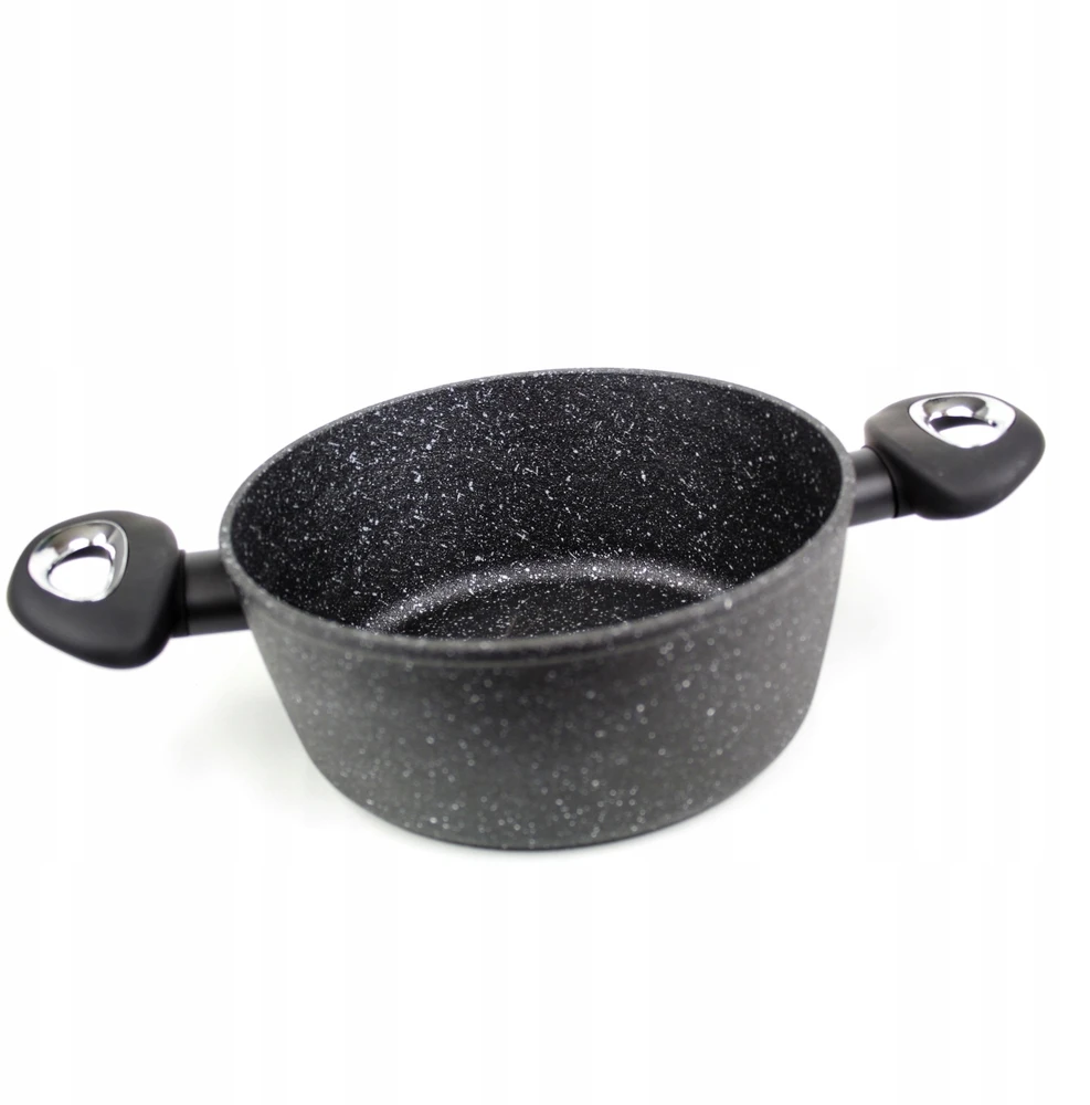 Puodas su dangteliu Juodas STONE 20cm [KO-5340]