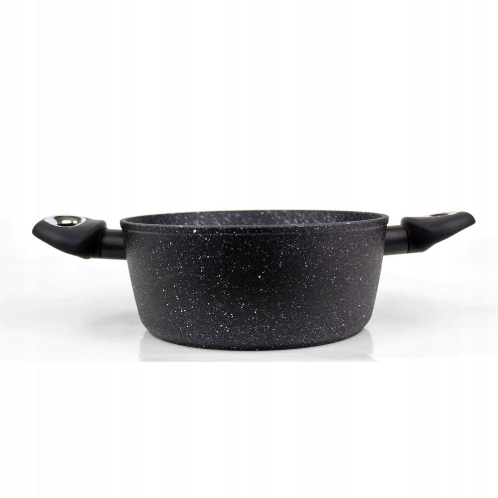 Puodas su dangteliu Juodas STONE 20cm [KO-5340]