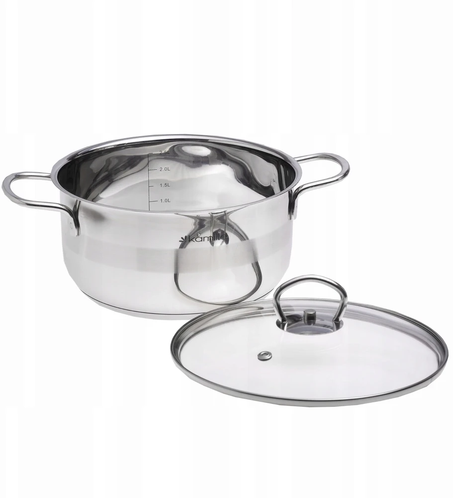 Puodas su dangteliu, plieno, indukcinis, dujinis, 20cm, 3L, KAMILLE