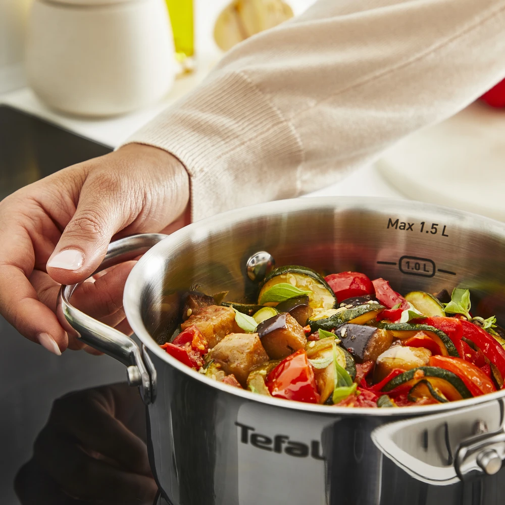 Puodas su dangteliu TEFAL Minis H8743155 14cm indukcinis nerūdijantis plienas