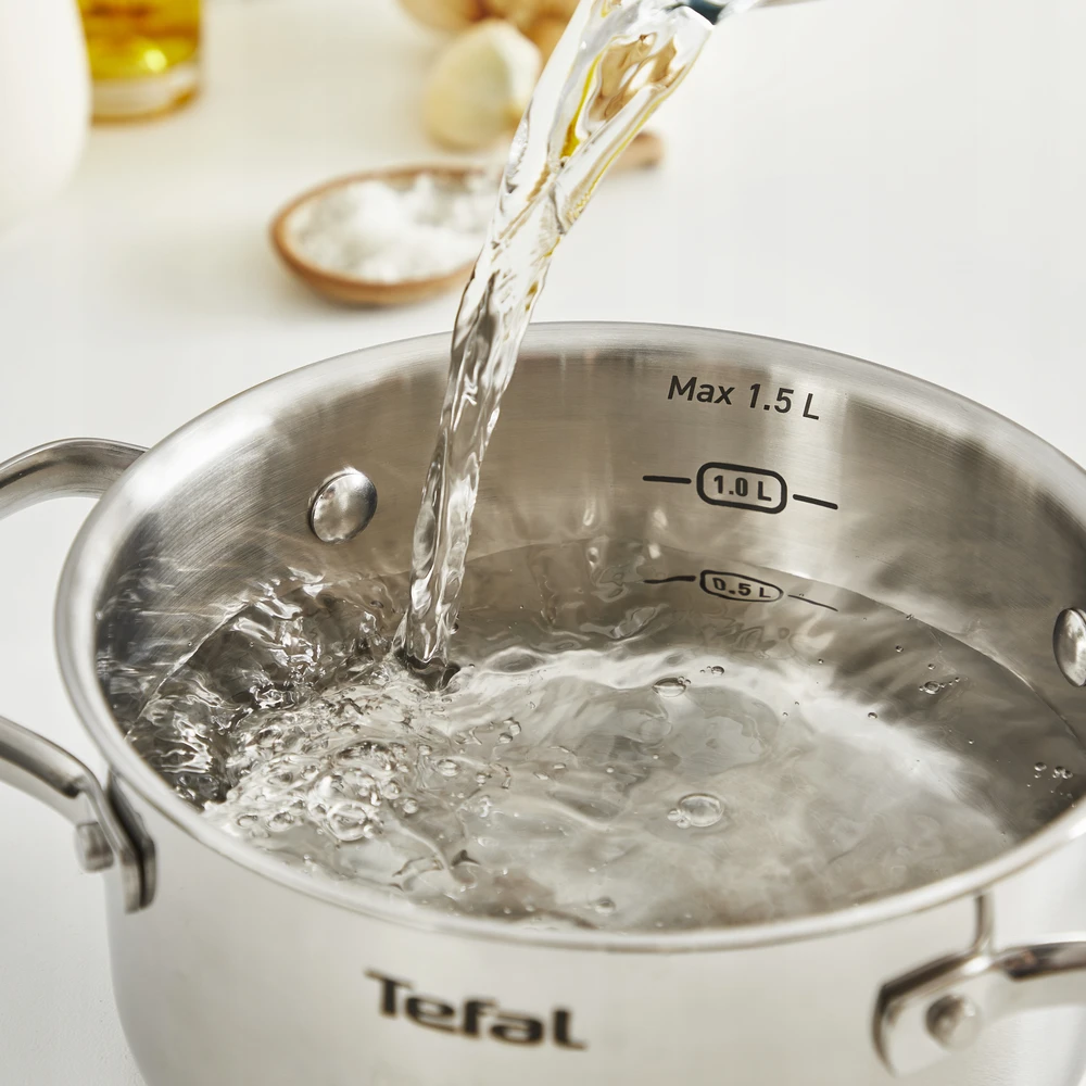 Puodas su dangteliu TEFAL Minis H8744255 16cm indukcinis nerūdijantis plienas