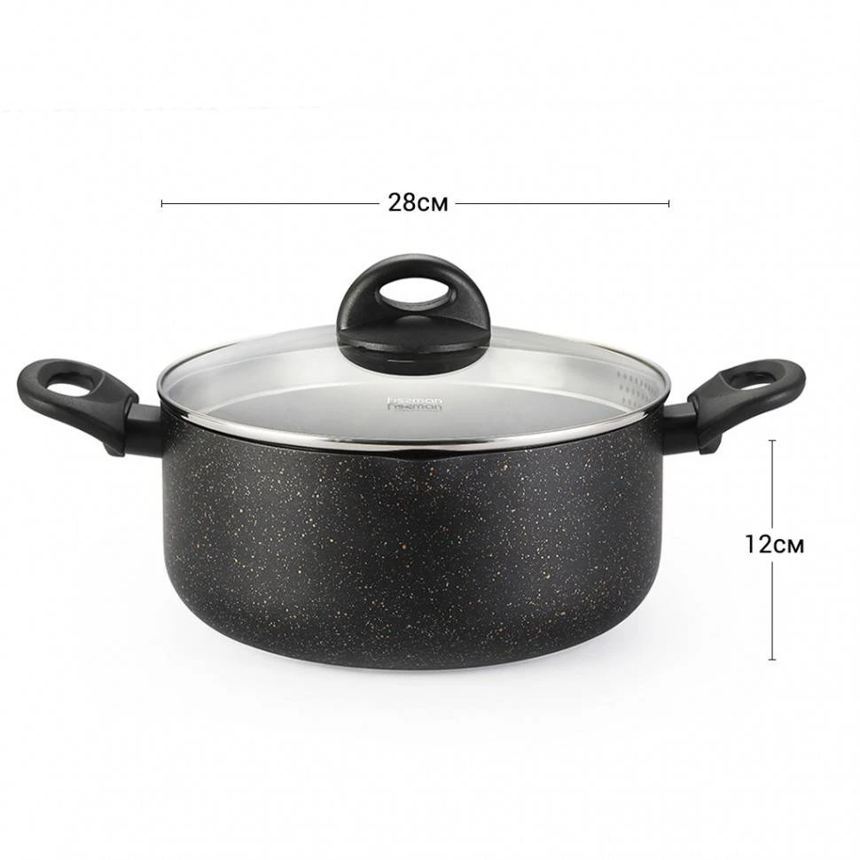 PUODAS su įtempiamu dangčiu BE PFOA BE KADMIO 24cm/ 4.6L FISSMAN DENMARK