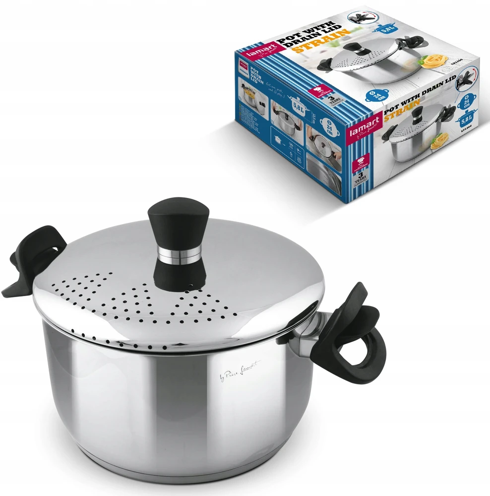 Lamart puodas makaronams iš ner.pl.24cm 5,8l