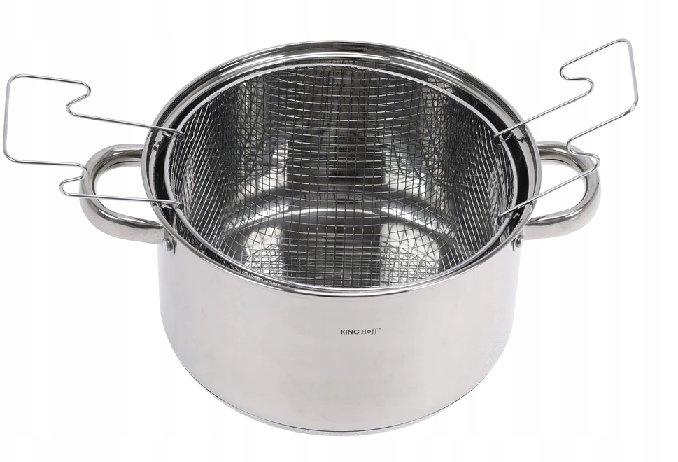 Puodas su koštuku kepti 5,5l gruzdintoms bulvytėms, vištienos spurgoms, 24cm, DUJŲ INDUKCIJA
