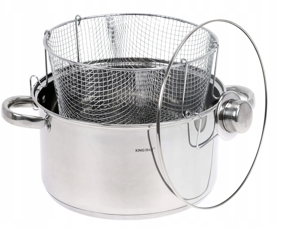 Puodas su koštuku kepti 5,5l gruzdintoms bulvytėms, vištienos spurgoms, 24cm, DUJŲ INDUKCIJA