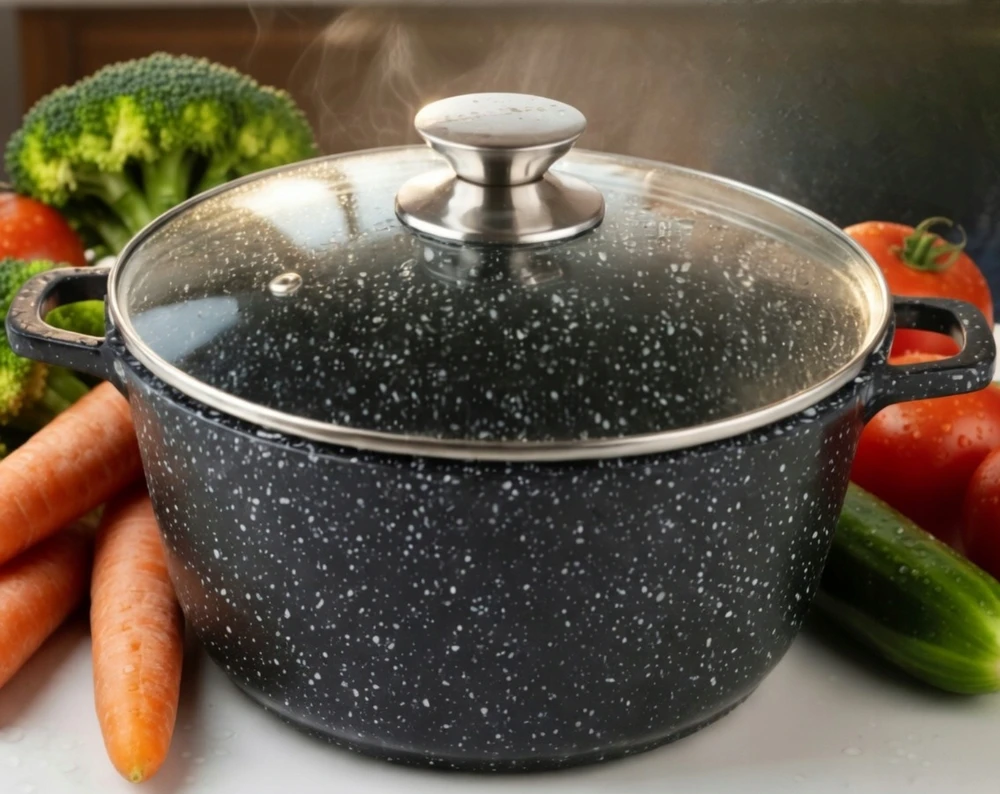 PUODAS SU MARMURO DANGA EDEL HOFF Juodas INDUCTION 5,5L 26cm