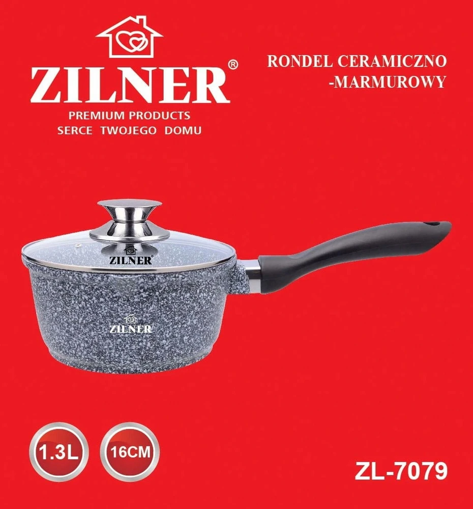 Puodas su marmuro danga Zilner, 1.3 l.