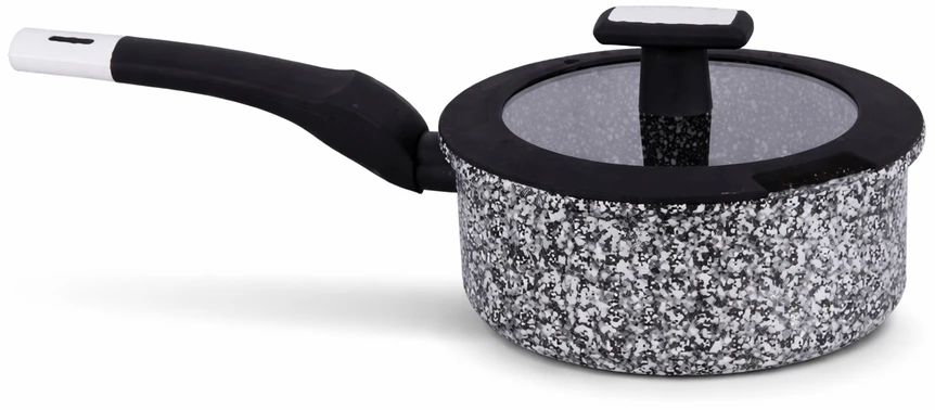 Puodas su silikoniniu dangteliu su granito danga, skirtas indukcijai, 18cm, 1,9L