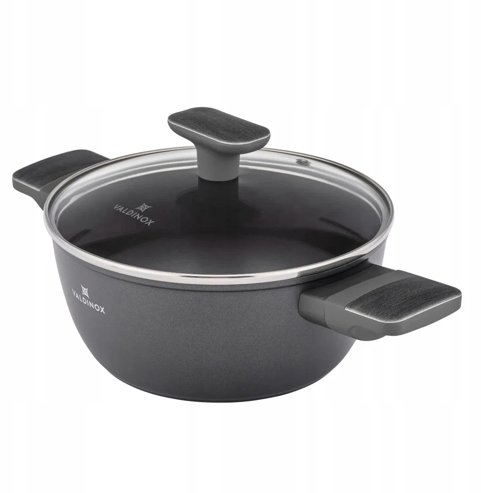 Puodas su stikliniu dangteliu 2,2 l dujų indukcinis Valdinox Modern 20 cm