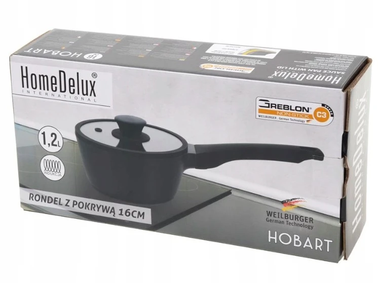 Dell Puodas su stikliniu dangteliu HOBART HomeDelux 16 cm 1,2 l GREBLON C3 danga