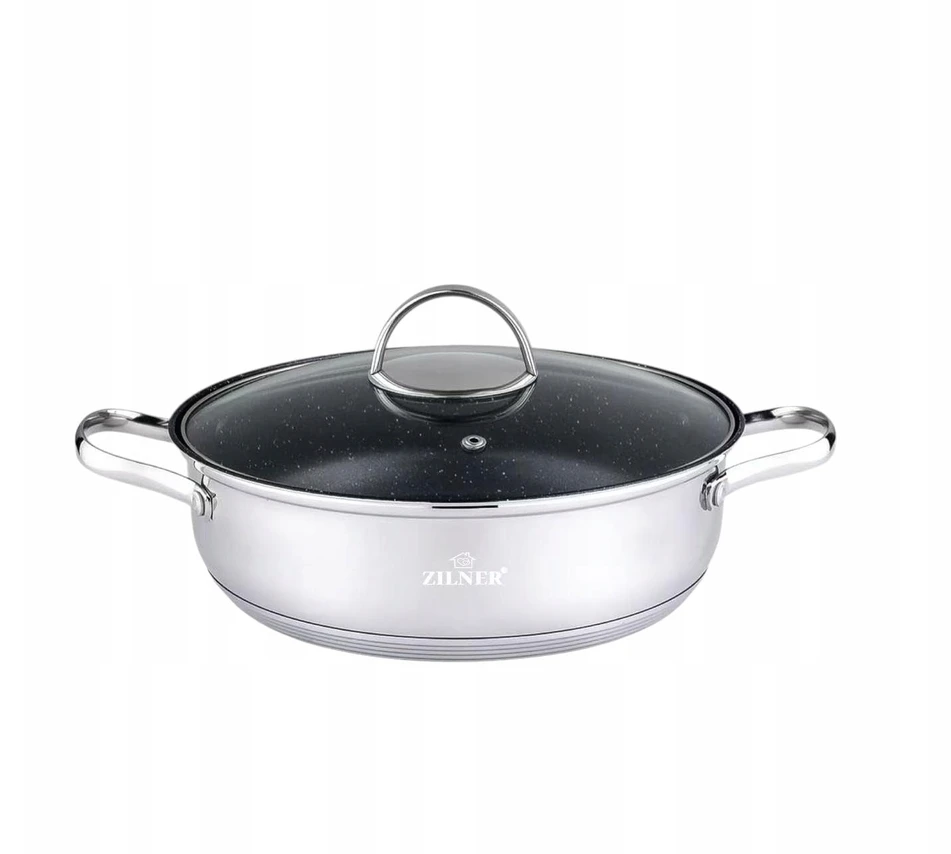 Puodas Zilner 20 cm / 2 L su marmuro danga, nerūdijantis plienas, indukcinis