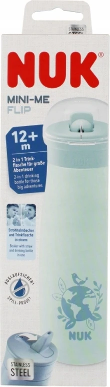 NUK 225328 nerūdijančio plieno puodelis 500ml Mini +12m gaublys
