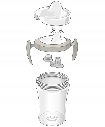 Puodelis su snapeliu ir rankenėlėmis, NUK 751140 Evolution Trainer cup, 230ml