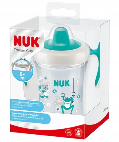 Puodelis su snapeliu ir rankenėlėmis, NUK 751140 Evolution Trainer cup, 230ml