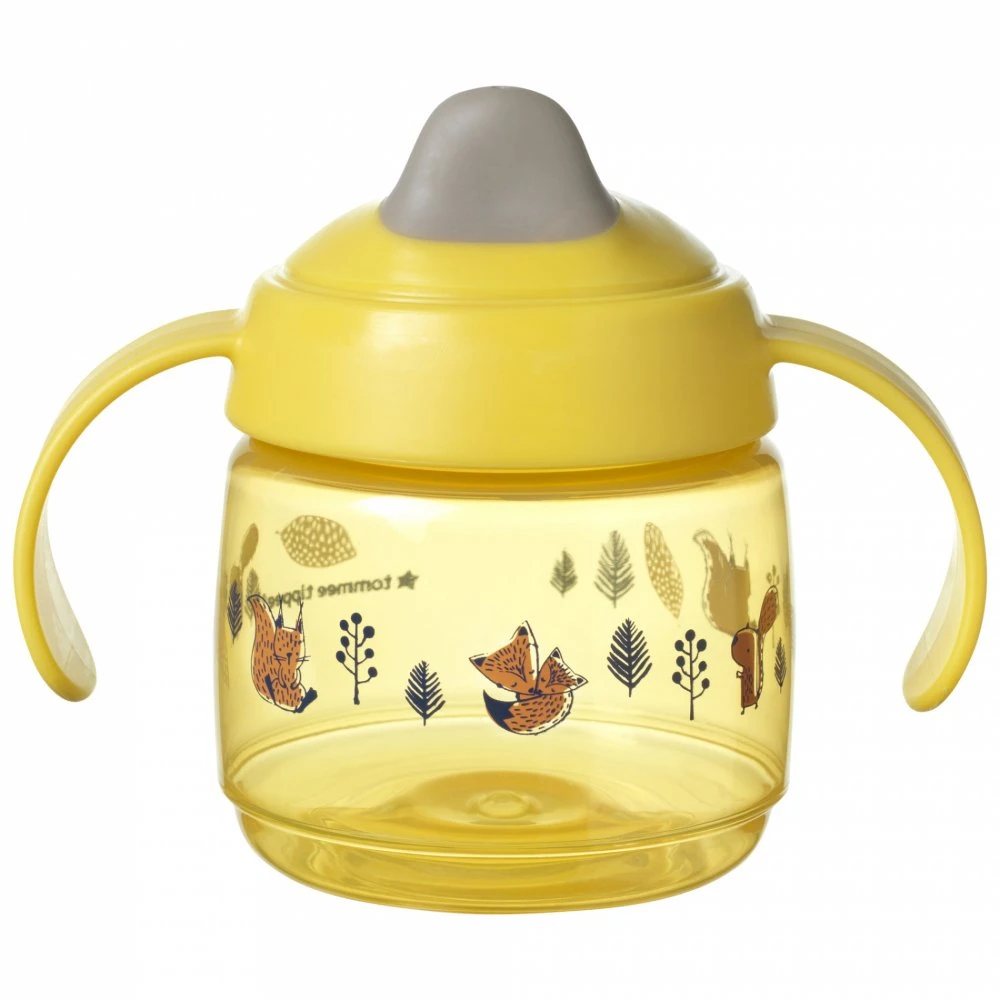 TOMMEE TIPPEE puodelis WEANING SIPPEE, 4 m+, 190 ml, geltonas, 447827