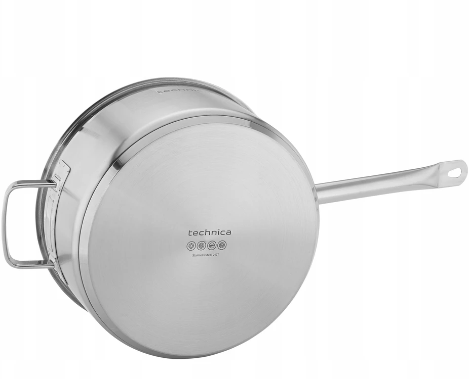 Puodo 8L nerūdijančio plieno 28 cm INDUKCINIŲ DUJŲ dangtis TECHNICA