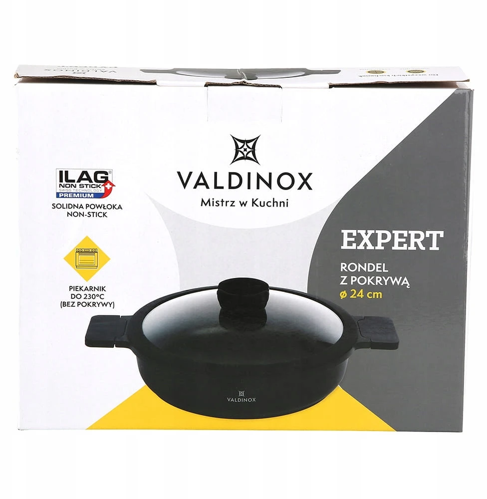 Valdinox Expert puodas 24 cm su dangčiu 2,5 l