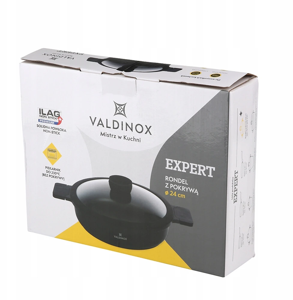Valdinox Expert puodas 24 cm su dangčiu 2,5 l