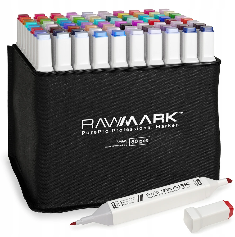 "PurePro" io žymekliai 80 spalvų + dėklas - Rawmark