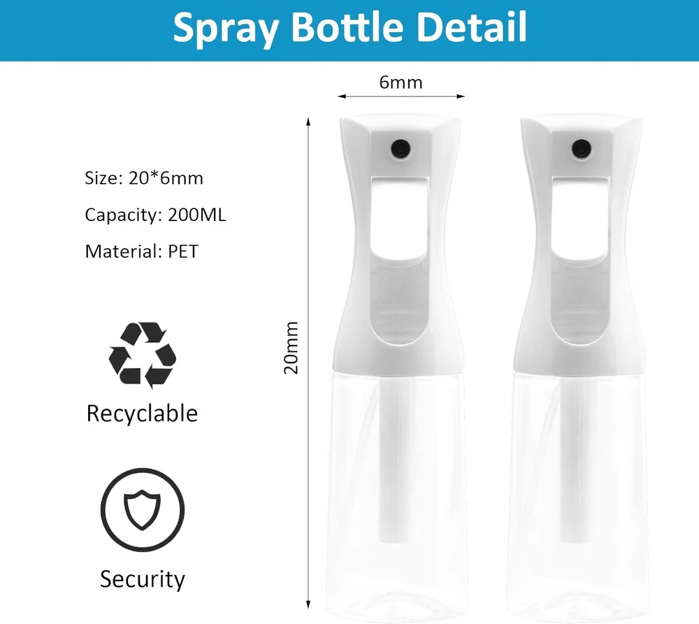 PURKŠKIMO BUTELAS 2X 200 ml PURKŠTUVO SKAIČIAUS PLASTIKO ESTETIKA