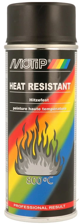 Purškiami dažai THERMO SPRAY 800°C juodi 400ml, Motip
