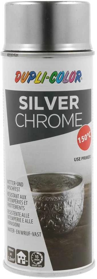Purškiami dažai atsparūs aukštai temperatūrai DUPLI-COLOR 150°C, sidabrinio chromo efekto sp.,400 ml
