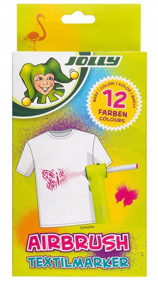 Purškiami tekstiliniai flomasteriai AIRBRUSH TEXTIL, Jolly, 12 sp.