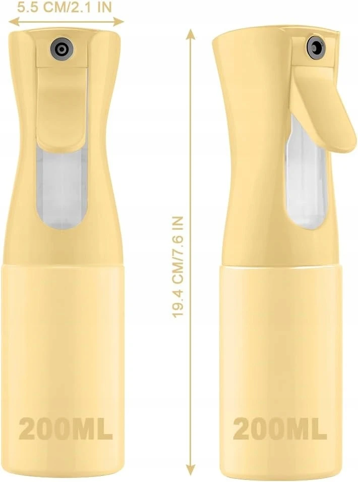 PURŠKIMO BUTELĖLIS 200 ML PLAUKŲ MILKOS NUOLATINIS, SANTRAUKAS, GELTONAS, ERGONOMIKUS