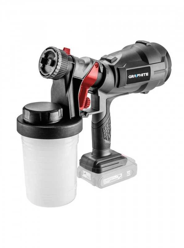 Purškimo pistoletas GRAPHITE Energy+ 18V, Li-Ion, be akumuliatoriaus