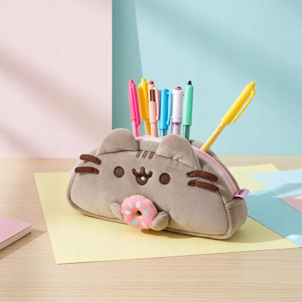 Pusheen School pieštukų dėklai aksesuarams Pliušinis mergaitėms Maišelis