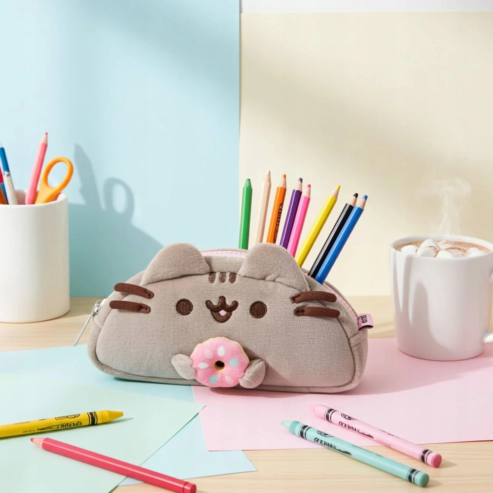 Pusheen School pieštukų dėklai aksesuarams Pliušinis mergaitėms Maišelis