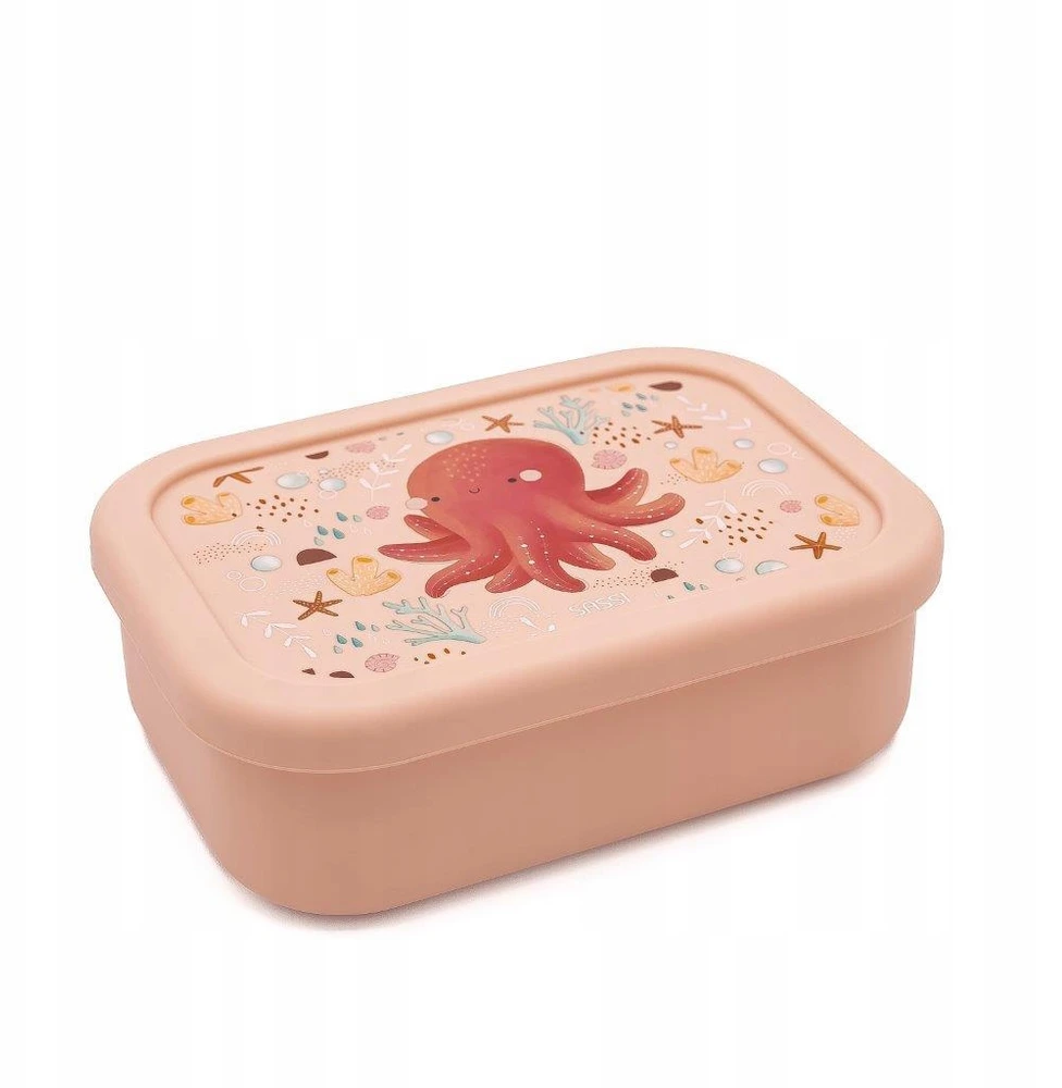 Pusryčių dėžutė - Sassi Junior - Slurpy aštuonkojis - Silikonas - Rožinė - 17,3 x 12 x 5,8 cm