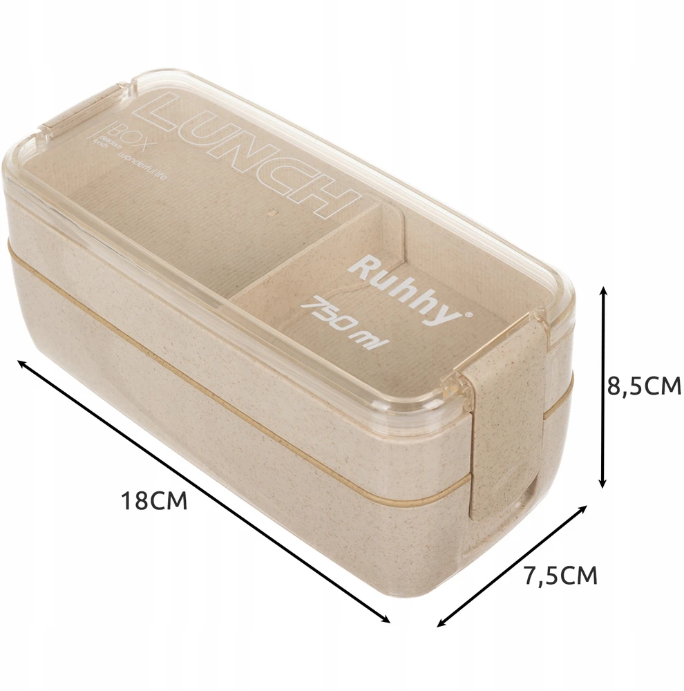 Ekologiška pusryčių dėžutė - priešpiečių dėžutė 750ml Ruhhy 24528