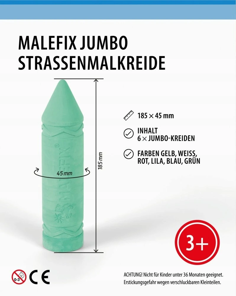 Pustefix MALEFIX Kreda chodnikowa uliczna Jumbo 6 vnt. (6 kolorów) 20011