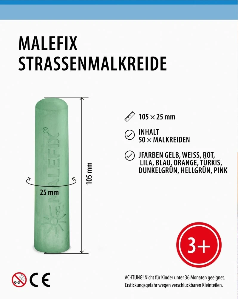 Pustefix MALEFIX Street šaligatvio kreida 20 vnt (10 spalvų) 20003
