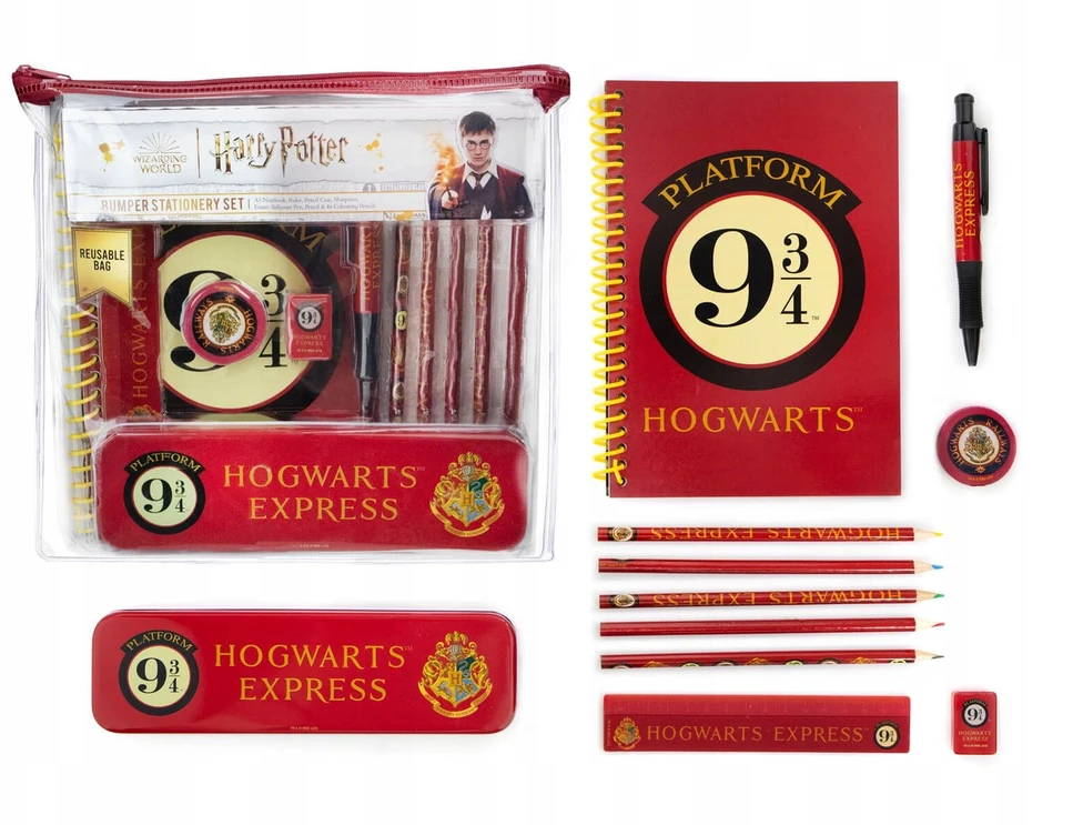 Pyramid Przybory szkolne Harry Potter Duży komplektas Notes A4 Penalas Długopis Kredki