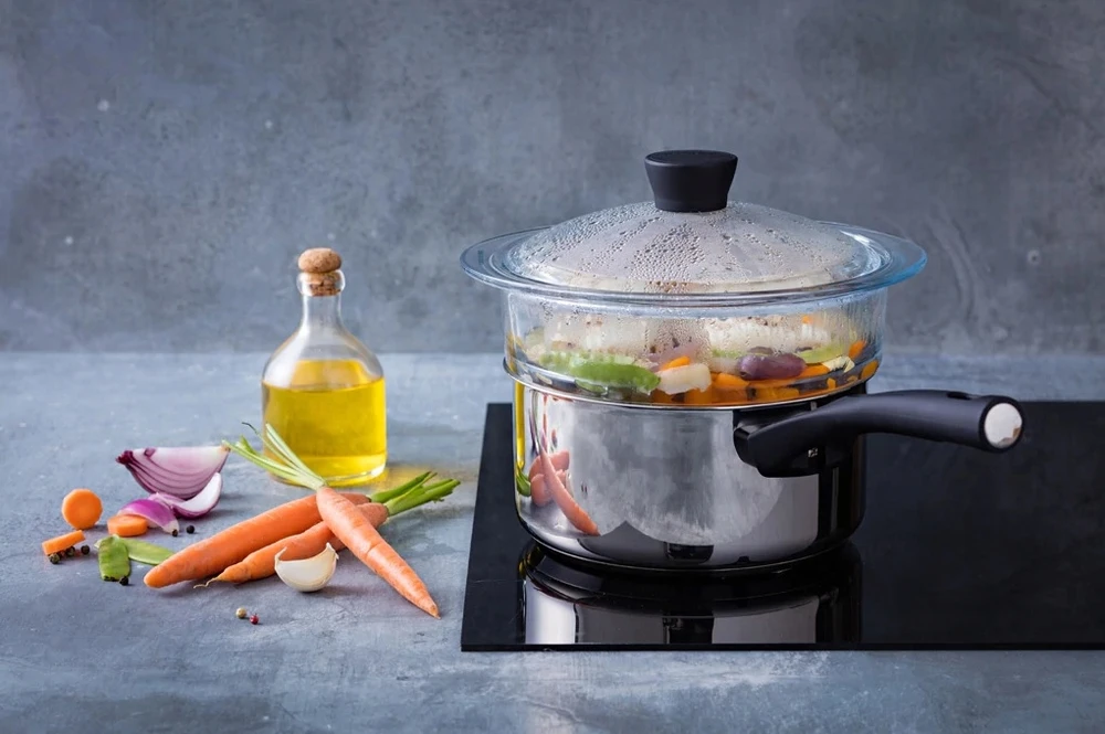Pyrex STIKLINIS SIJETAS GARINIMO Įdėklui, KAIŠMAI ATSPARUS GARINIS 20cm 2L