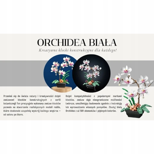 QBI Baltos orchidėjų konstrukcinės kaladėlės 581 vnt