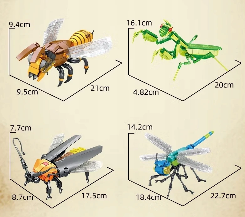 QBI Blokai - Mantis statybiniai blokeliai Vabzdžiai 167 vnt