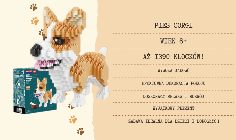 QBI Corgi Blocks 1380 vnt. rinkinys