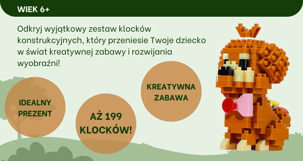 QBI Mini Pudelio šuo, statybiniai blokeliai 199 vnt.