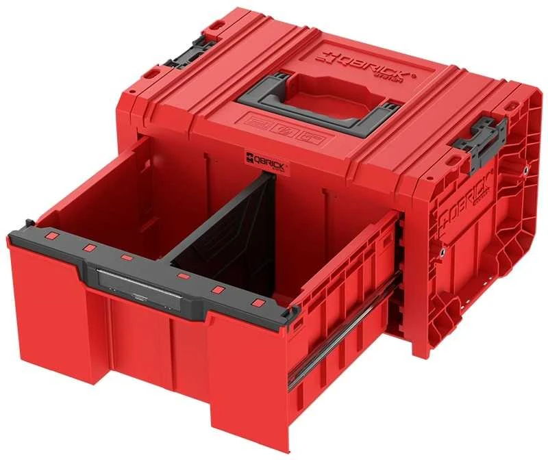 Q-Brick QBRICK PRO įrankių dėžė su stalčiumi 2.0 EXPERT Raudonas