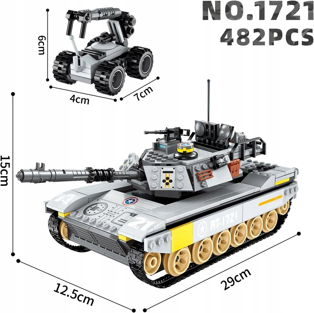 Qman statybiniai blokai - Abrams tankas ir sausumos dronas 482 vnt