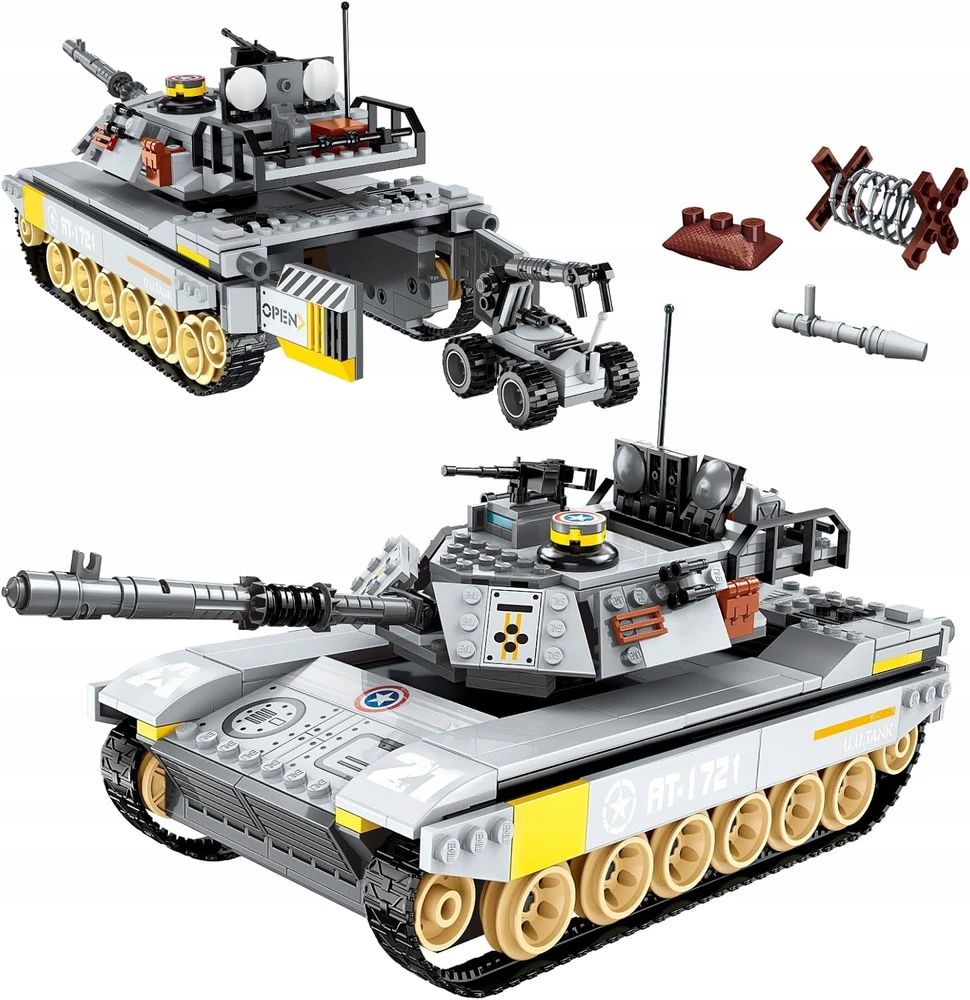 Qman statybiniai blokai - Abrams tankas ir sausumos dronas 482 vnt