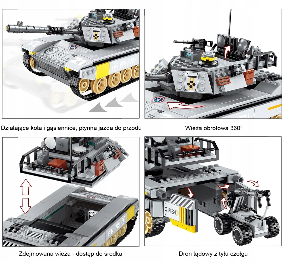 Qman statybiniai blokai - Abrams tankas ir sausumos dronas 482 vnt