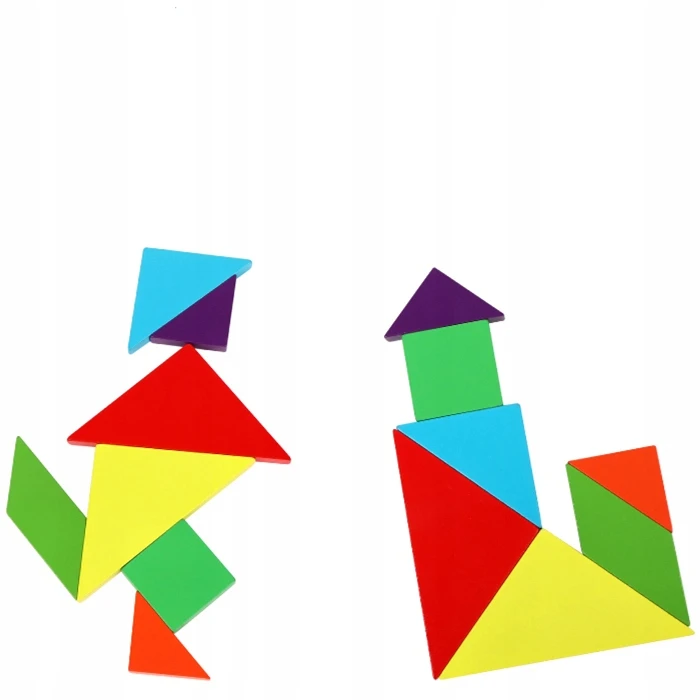 Quatro MAGNETINĖ TANGRAM MEDINĖ dėlionė MAGNETINĖS kaladėlės Mokomasis žaidimas