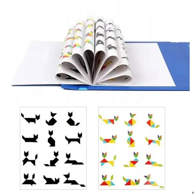 Quatro MAGNETINĖ TANGRAM MEDINĖ dėlionė MAGNETINĖS kaladėlės Mokomasis žaidimas