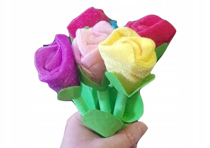 Quatro PLIUSAS gėlių rašiklis ROSE įvairių spalvų